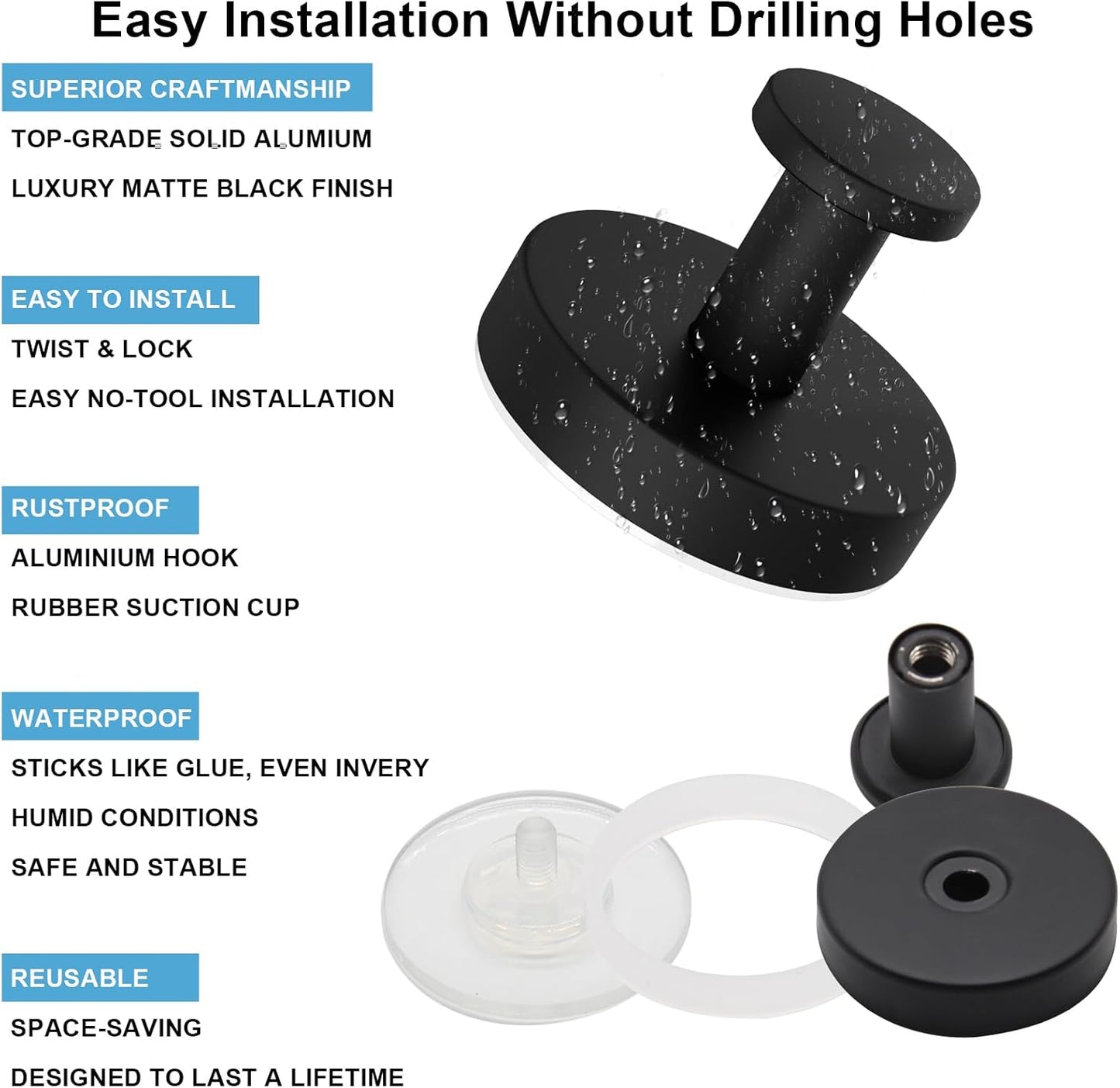 Suction Cup Hooks for Shower,Bath Towel Hook,Heavy-Dut
