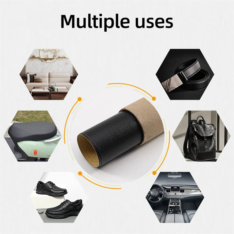 Self-Adhesive Leather Repair Kit – Premium PU Patch for Sofa, Car Seat, Jacket, and Couch Restoration; Easy Peel-and-Stick; Waterproof and Durable