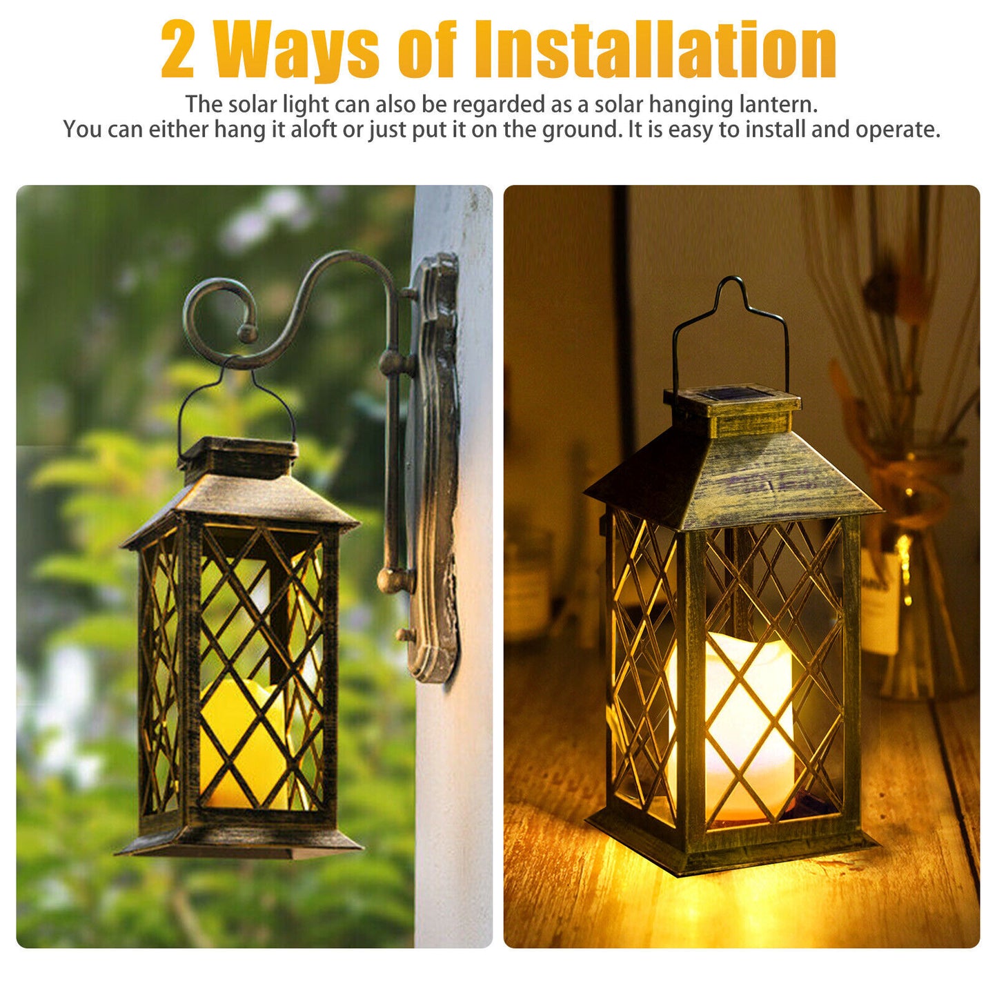 Solar Lantern Hanging Light – LED Outdoor Garden Lamp, Waterproof Yard Decor for Patio | Energy-Efficient, Ambient Lighting | TikTok Garden Vibe Must-Have