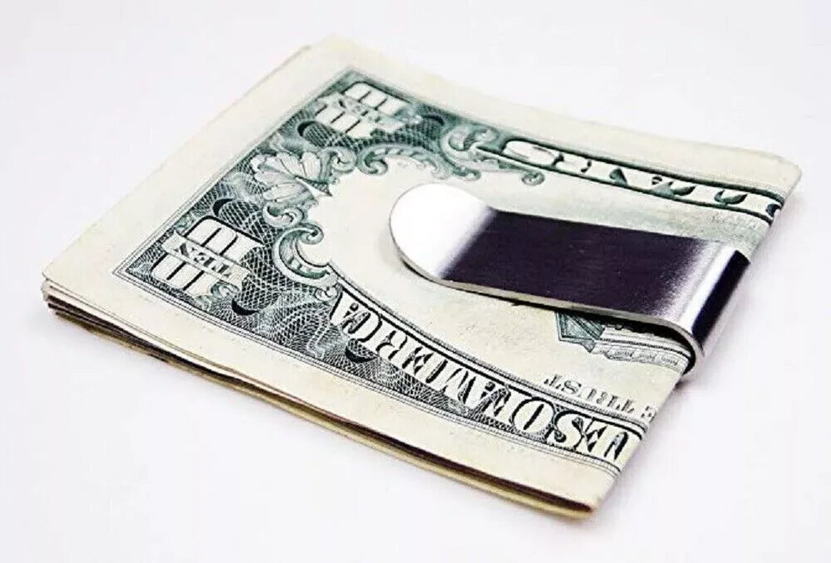 Stainless Steel Money Clip Silver Metal Pocket Holder Wallet Credit Card Holder