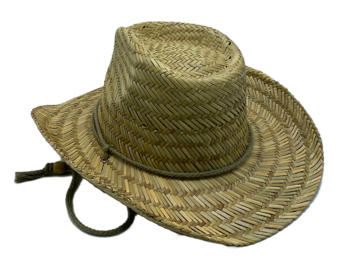 Lifeguard Straw Hat Light Western Cowboy Natural with Adjustable Chin Cord