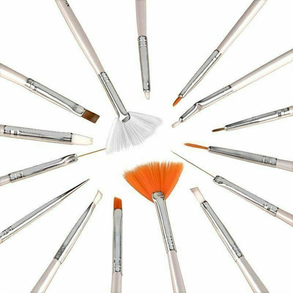 27 Pcs Nail Art Design Set Dotting Painting Drawing Polish Brush Pen Tool Kit US