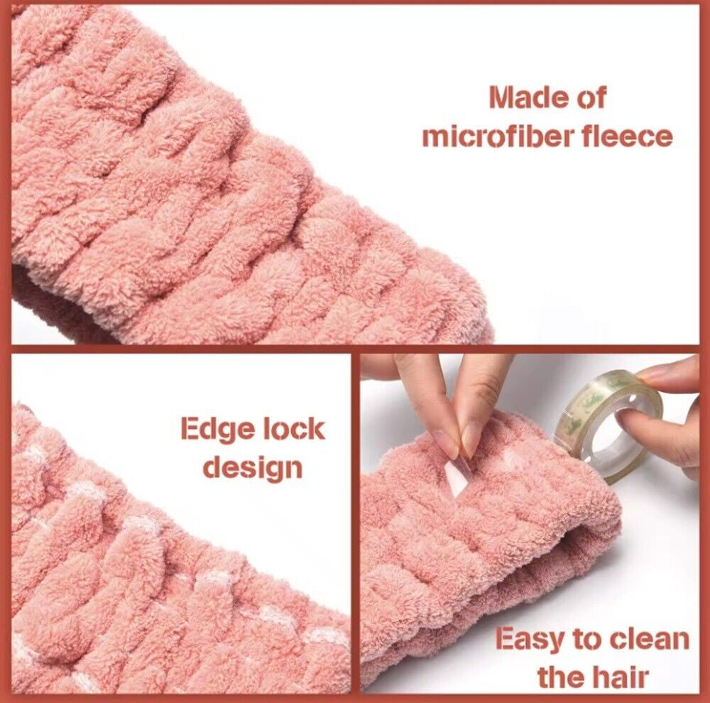 3-Pack Spa Headband for Women – Microfiber Facial Makeup Elastic Hairbands Set