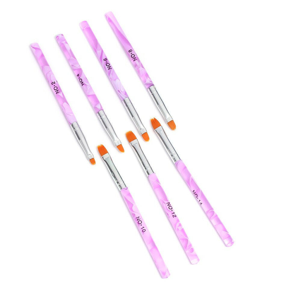 7Pcs Acrylic Nail Art Pen Tips UV Builder Gel Painting Brush Manicure Set Hot US