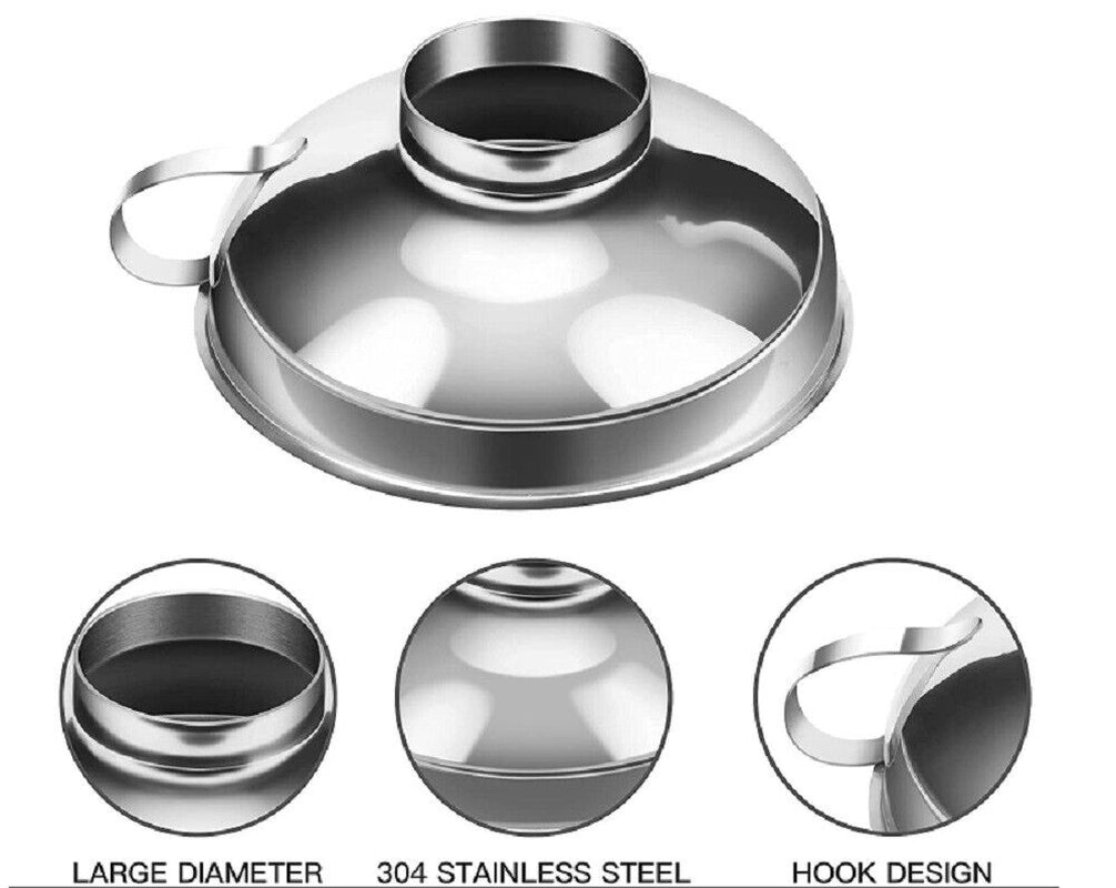 Stainless Steel Canning Funnel Set (2 Pc) – Wide Mouth Funnels for Mason Jars, Jam, Preserves & Kitchen Use | Durable, Rust-Resistant & Easy to Clean
