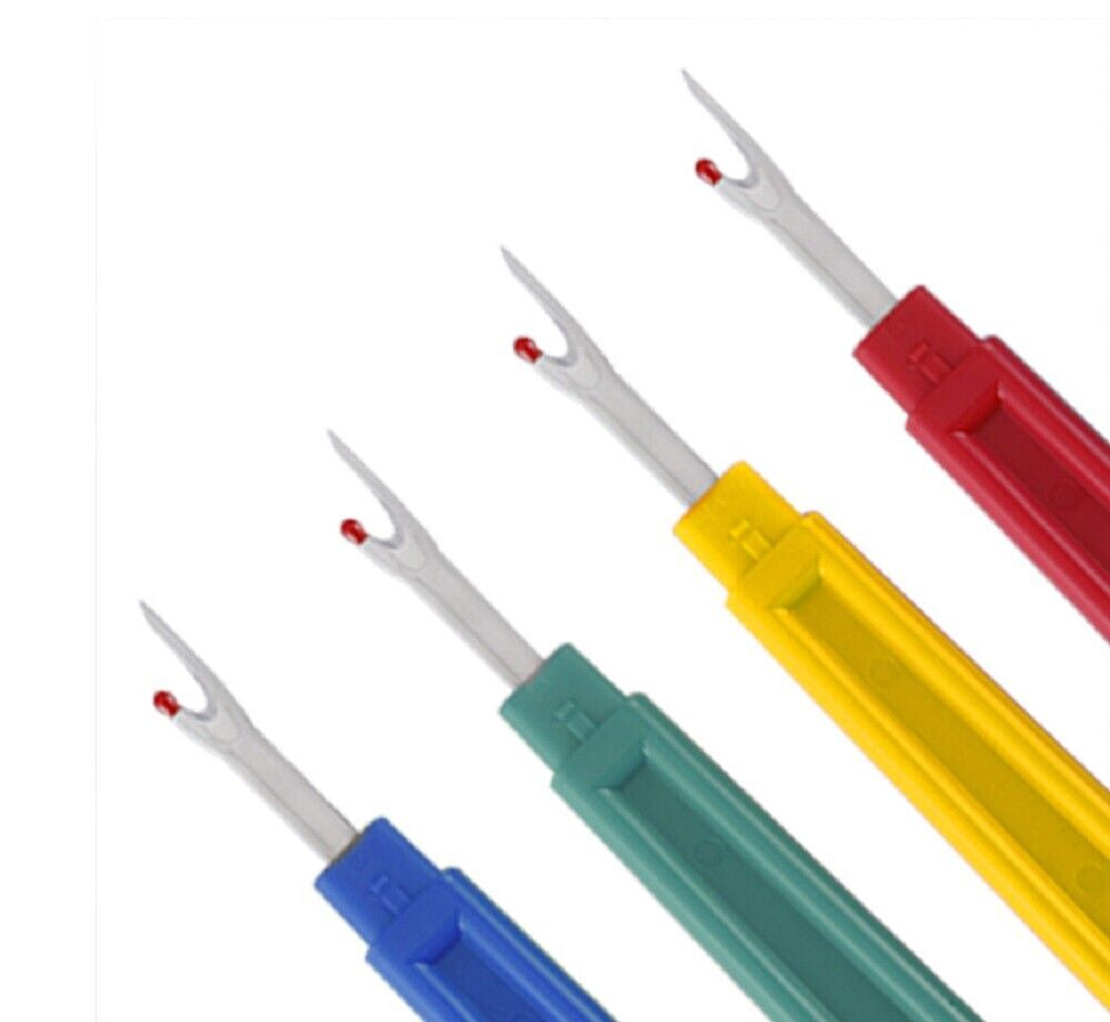4 Stitch Ripper Set - Seam Cutter Remover W Plastic Handle for Sewing & Craft L