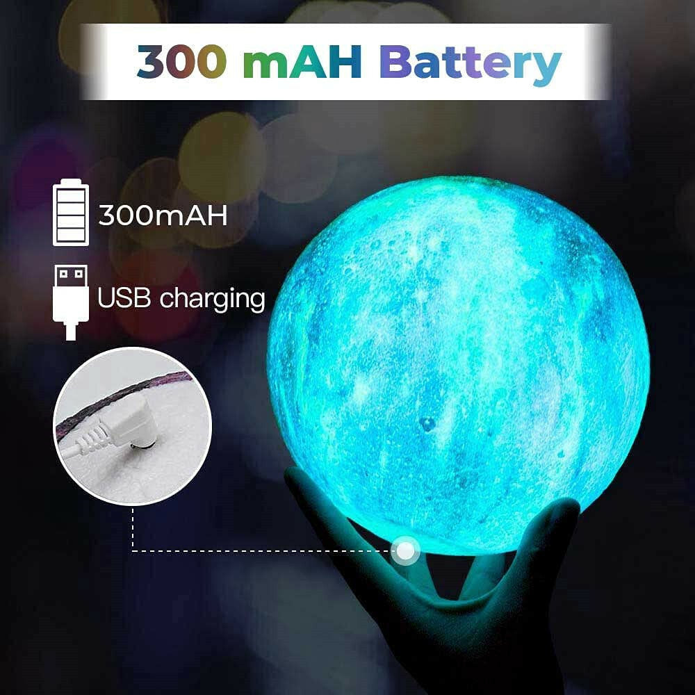 3D Printing Galaxy Lamp Moonlight USB LED Night Lunar Light Touch Color Changing