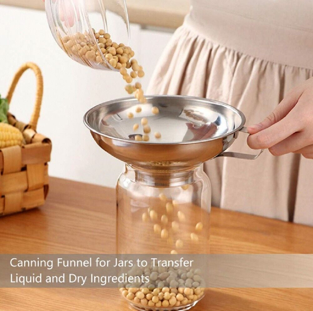 Stainless Steel Canning Funnel Set (2 Pc) – Wide Mouth Funnels for Mason Jars, Jam, Preserves & Kitchen Use | Durable, Rust-Resistant & Easy to Clean