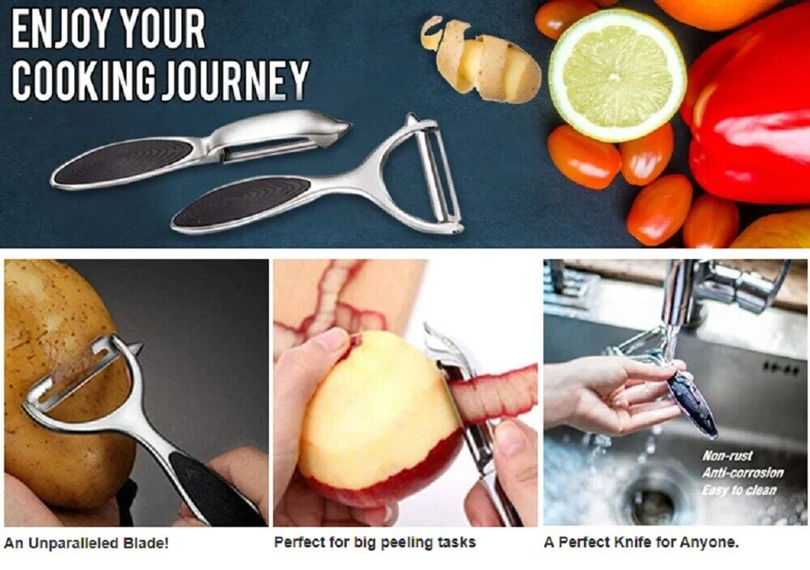2-Pack Stainless Steel Vegetable & Fruit Peeler – Non-Slip Handle Potato Peeler