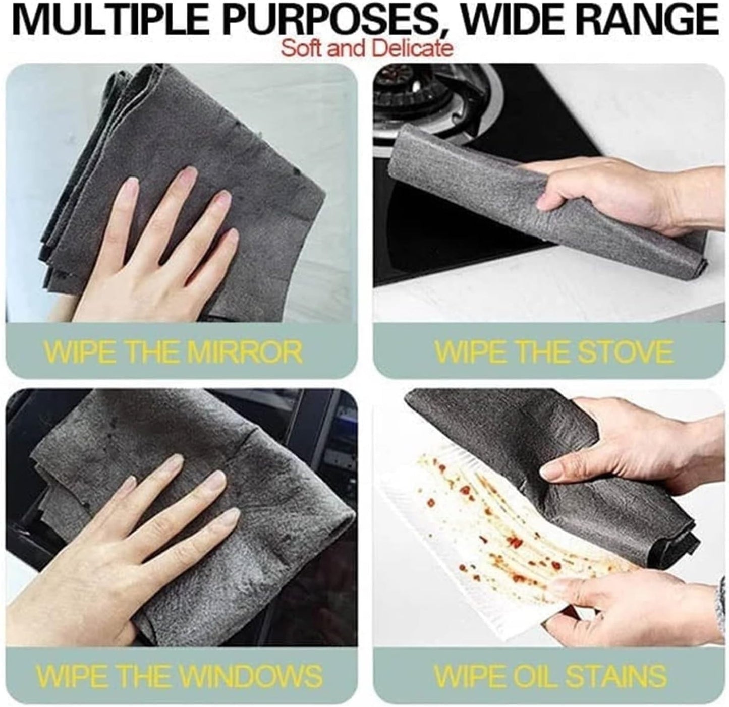 10-Count Magic Cleaning Cloth: Reusable Thickened Streak-Free Microfiber Cloths