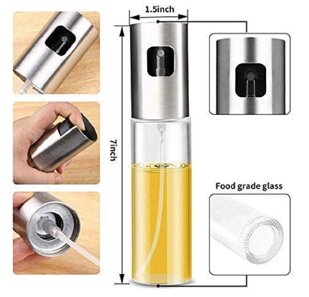 Stainless Steel Olive Oil Sprayer Mister – Cooking Spray for BBQ, Salad, Baking