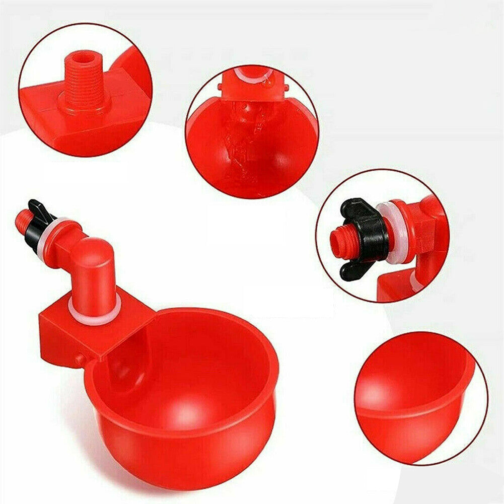 US 10 Pc Automatic Poultry Water Cups Drinker Chicken Duck Goose Turkey Quail