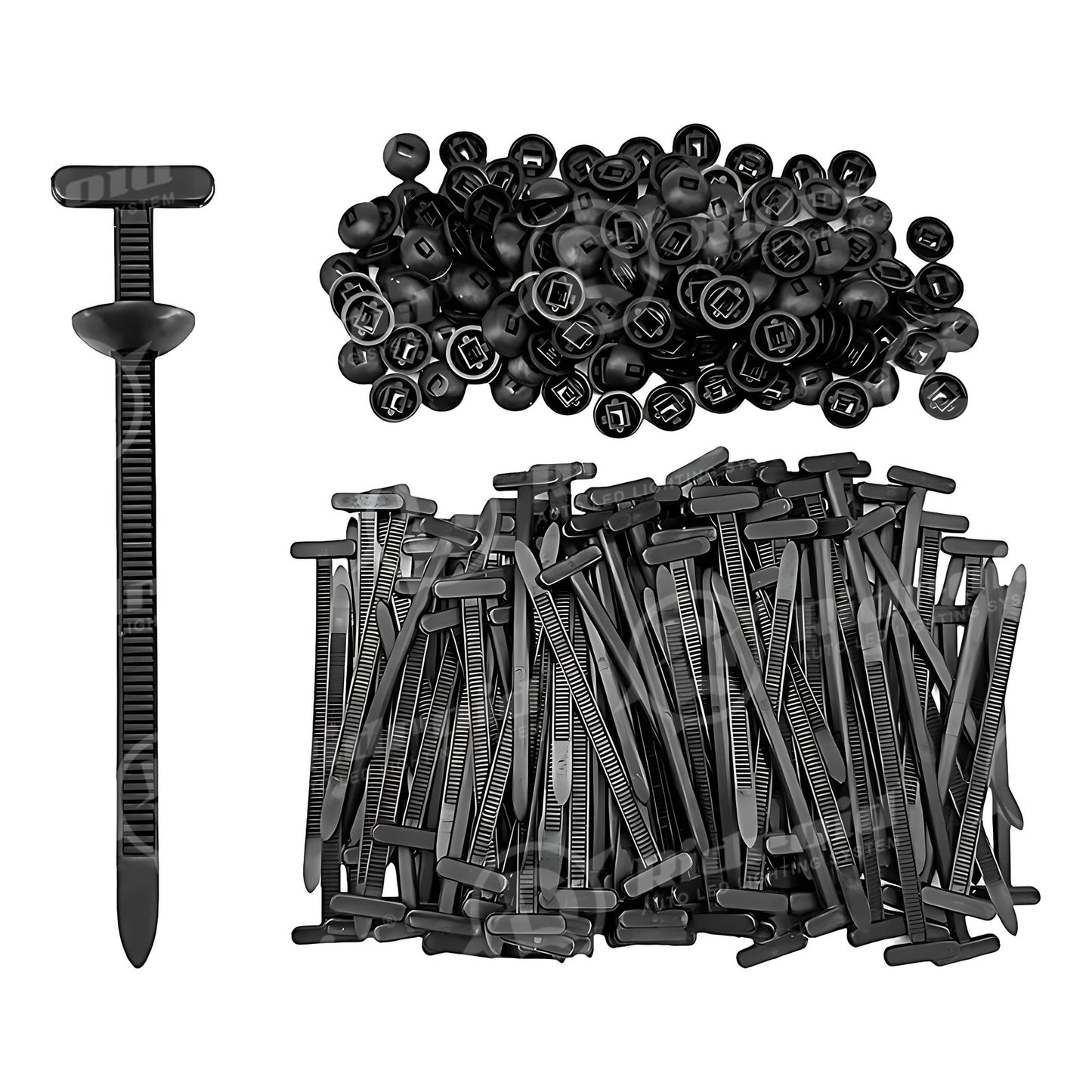 50PCS Nylon Universal Cable Tie Buckle Self-Locking Nylon Zip Ties Holder NEW