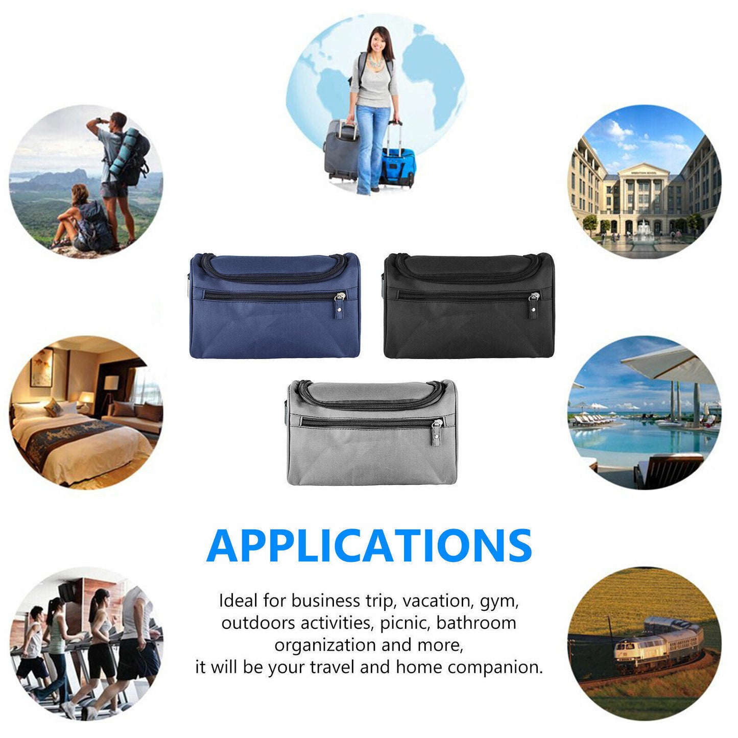 Travel Essential Waterproof Toiletry Bag – Shaving & Makeup Organizer for Travel, Gym, or Daily Use | Durable Wash Bag Case Must-Have