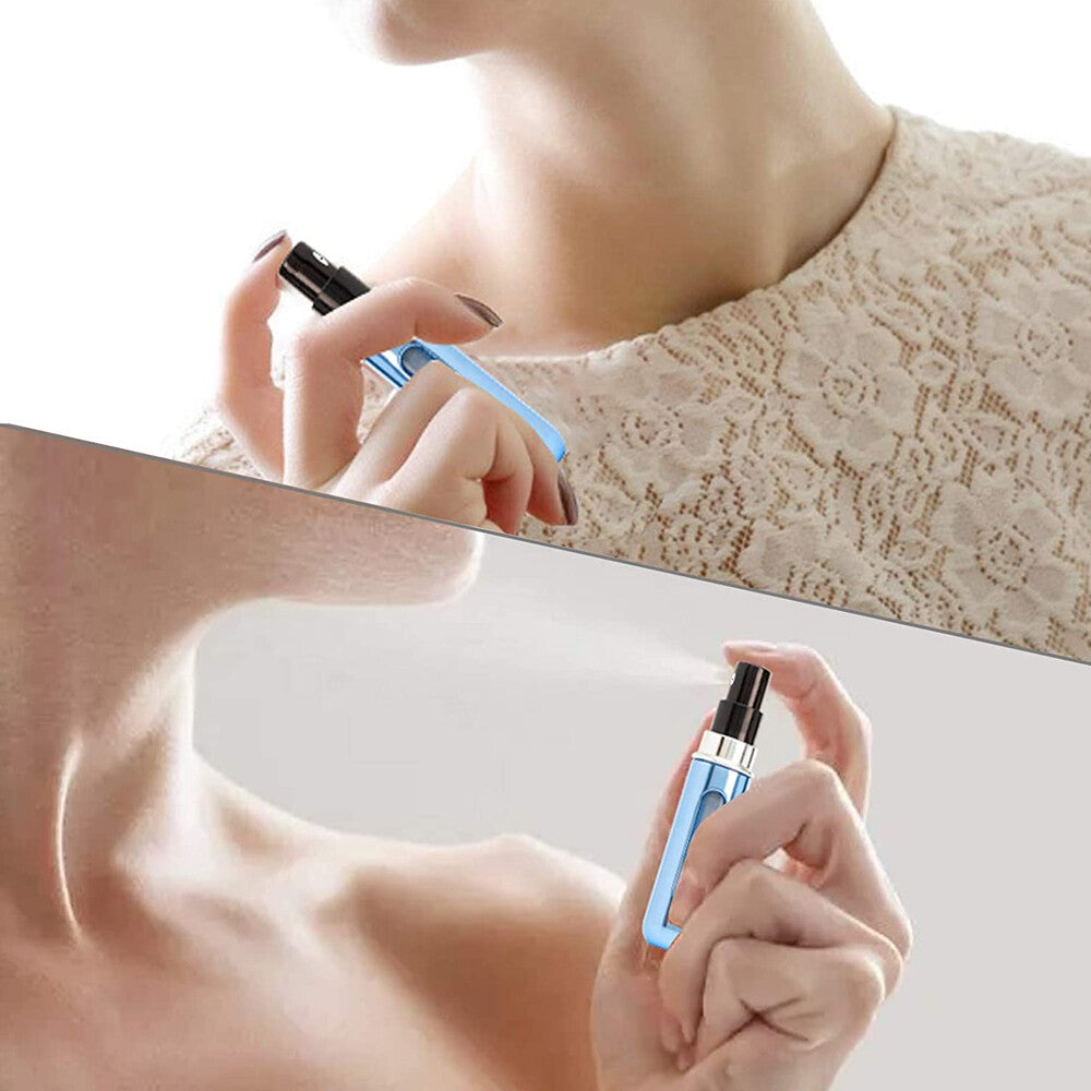 5Pcs Mini Travel Perfume Atomizer Bottle Spray Pump Case Refillable Portable US