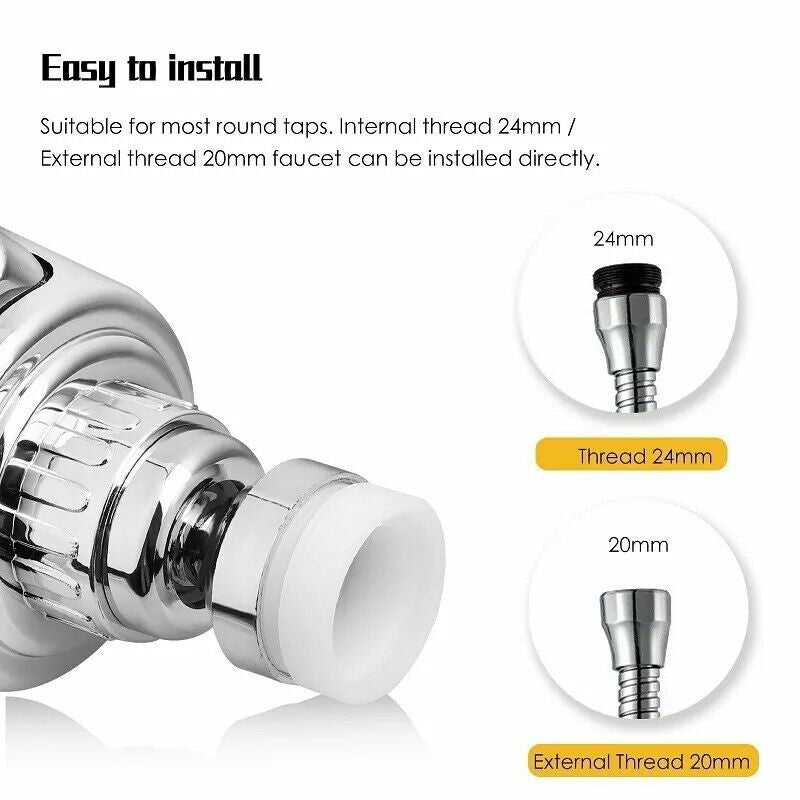 2 X Rotating 360° Faucet Movable Kitchen Tap Head Water Saving Nozzle Sprayer