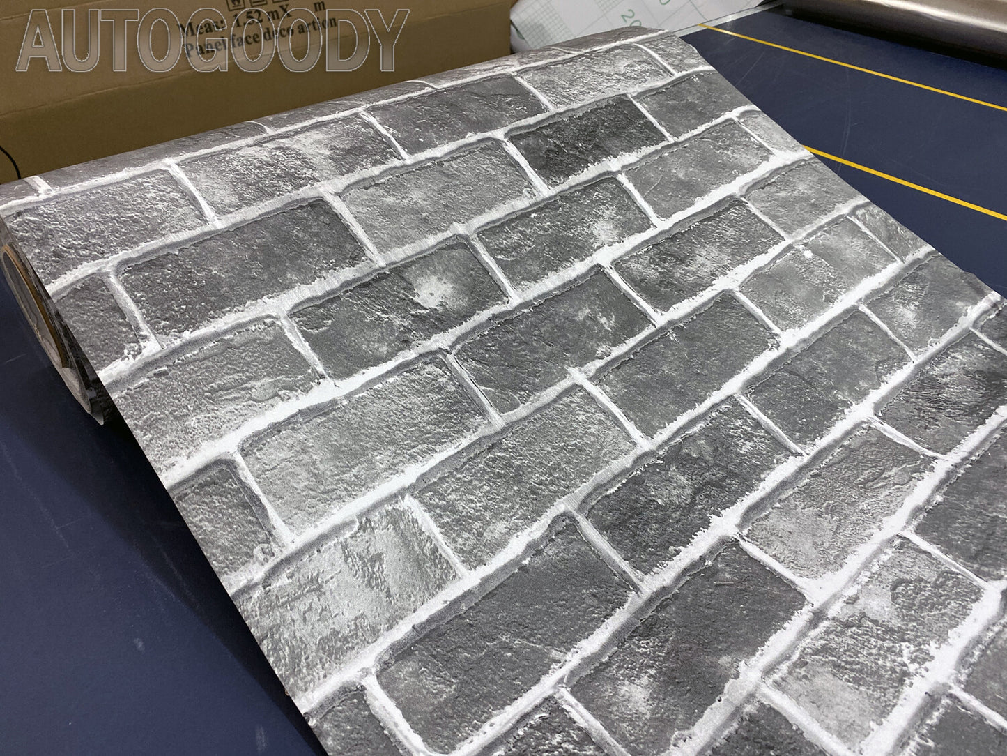 3D Brick Stone Wallpaper Background Vinyl Film Sticker Peel-And-Stick Gray Dark