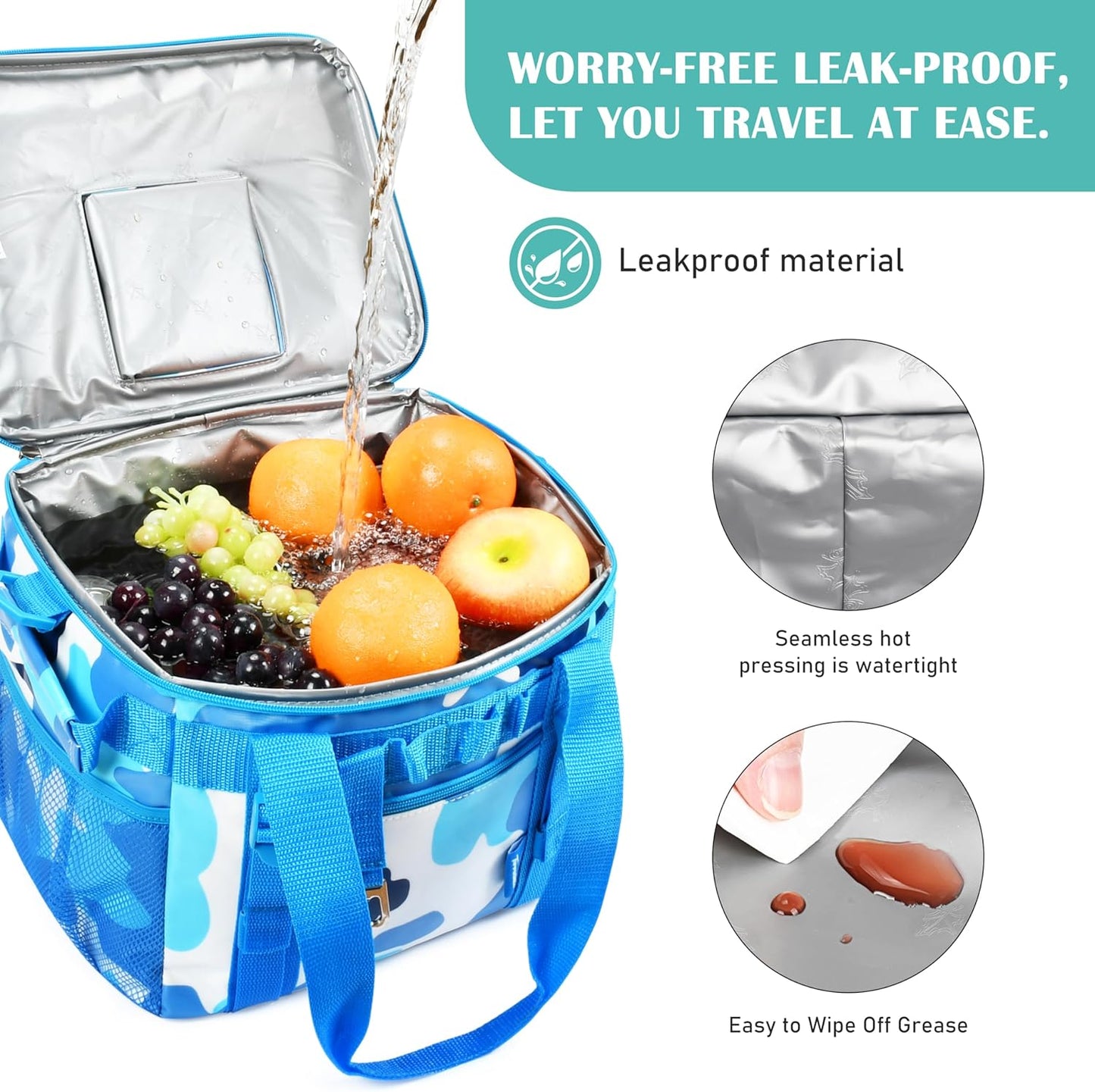 Tirrinia Large Insulated Cooler Bag - Outdoor Leakproof Cooler Tote for Men