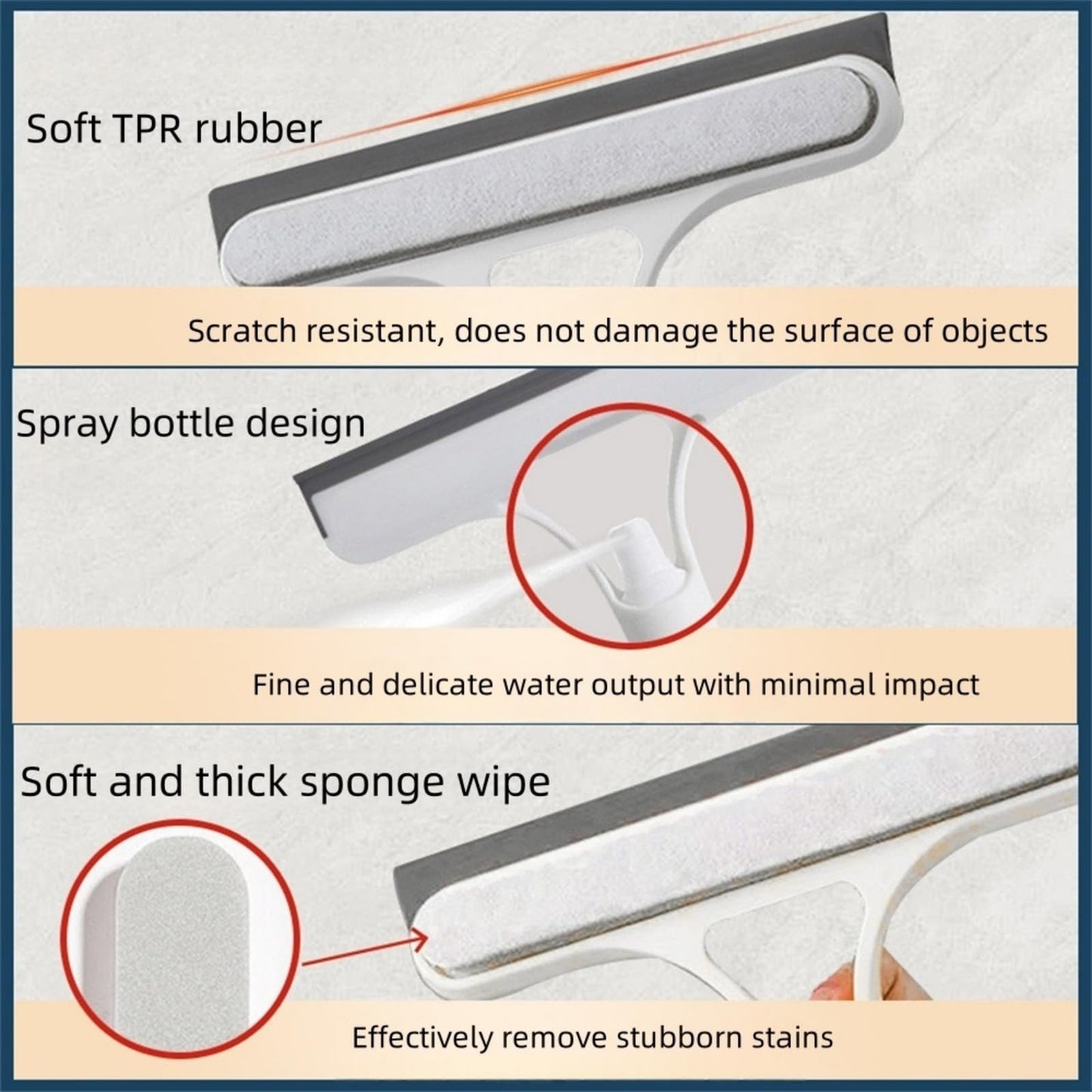 3-In-1 Window Cleaning Multi-Tool, Glass Hanging Knife with Spray