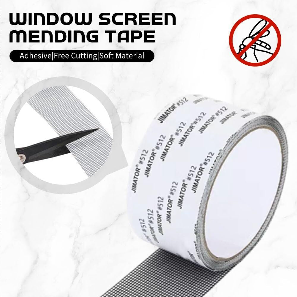 Strong Adhesive Screen Repair Tape - Easy DIY Fix for Window & Door Screens, Mesh, Tents & More | Durable Fiberglass, Waterproof, Cut to Any Size