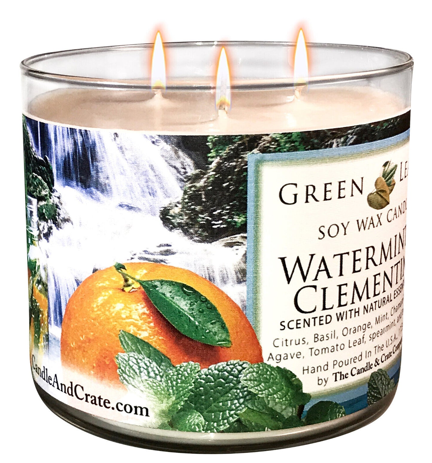 Watermint & Clementine Soy Candle, Spring Candle, Fruity Candle, Summer Candle