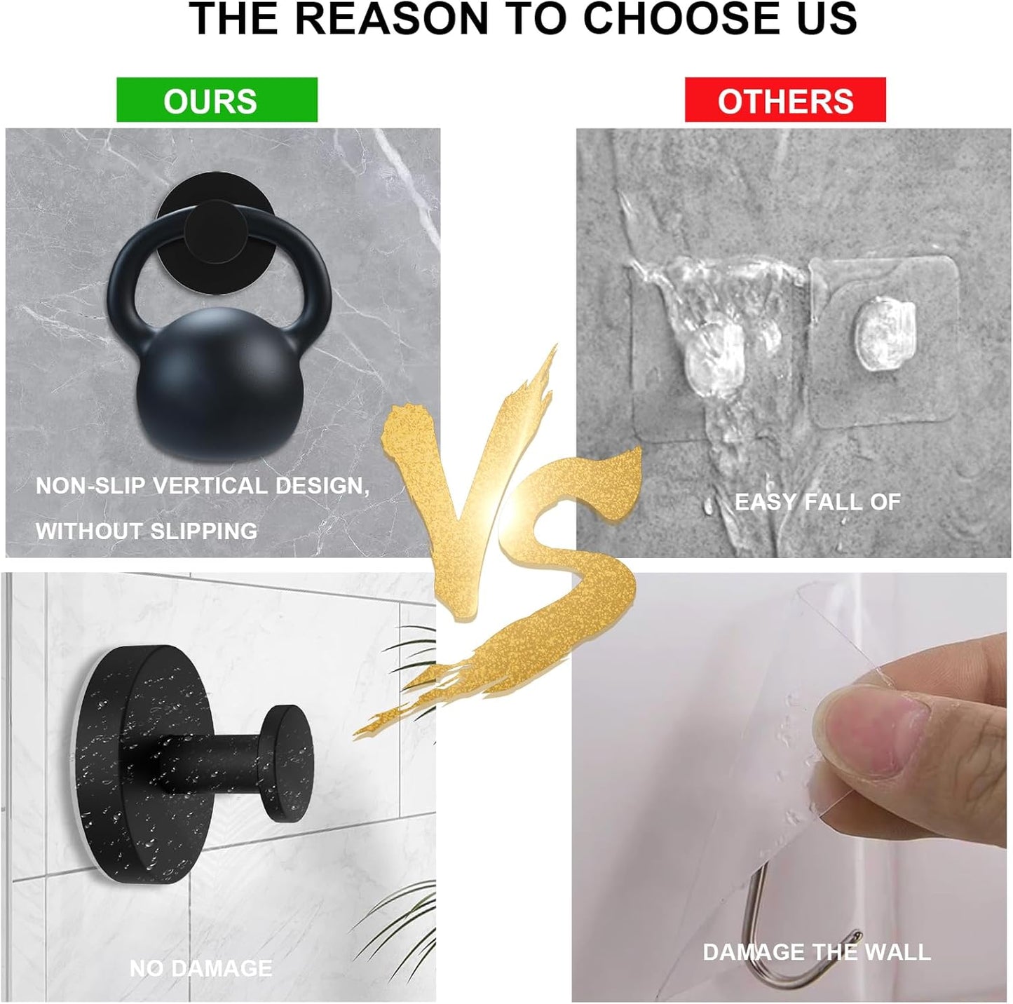 Suction Cup Hooks for Shower,Bath Towel Hook,Heavy-Dut