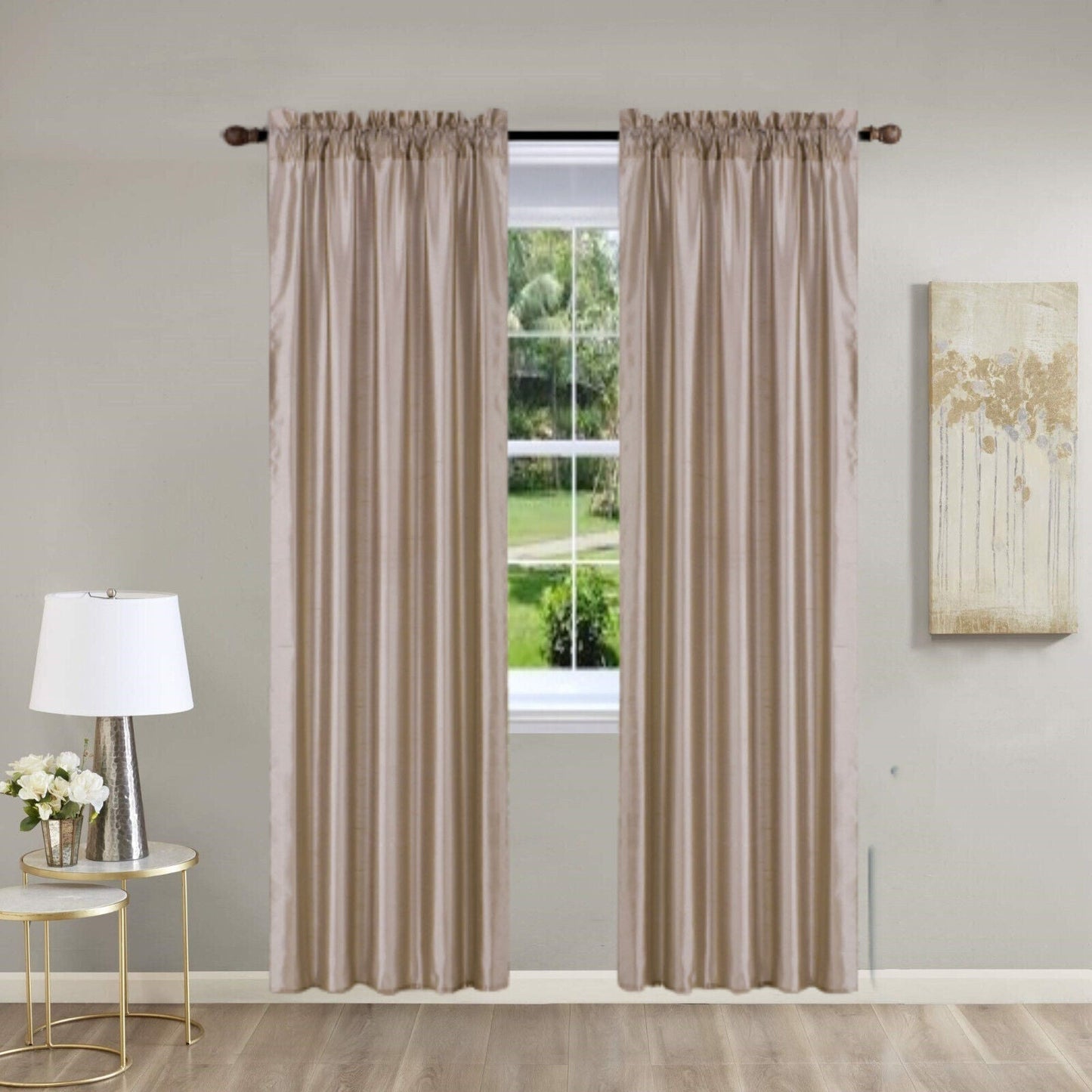 Pinch Pleat Curtain Panels 2 Pack Unlined Rod Pocket Window Sheer & Light, Fits 2” Rod, Non-Blackout Home Decor Upgrade