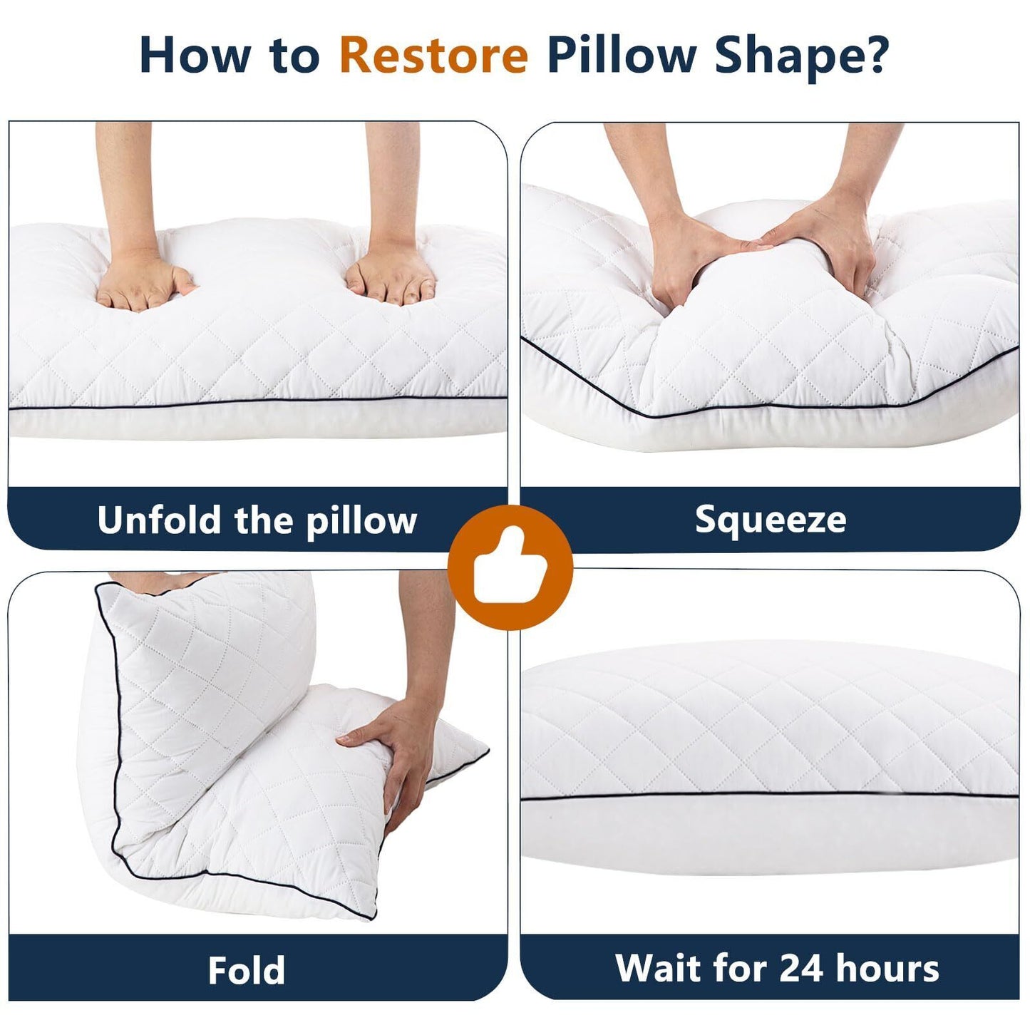 Long Pillow ONE Body Pillow Cooling Memory Foam Pillows 20X54 Inch White