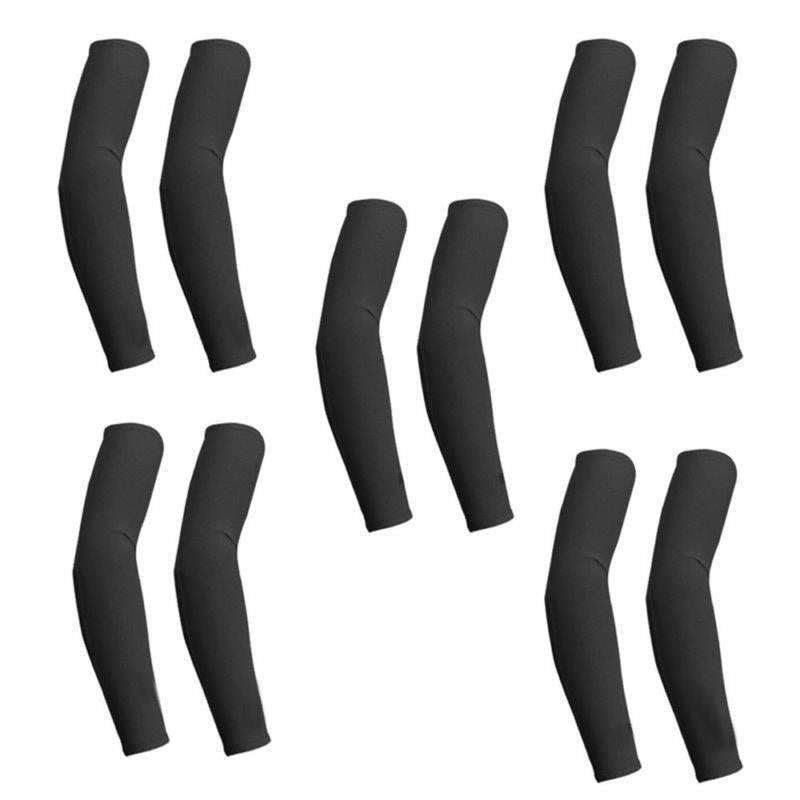 Cooling Arm Sleeves UV Sun Protection, Sweat-Wicking, Breathable Compression for Sports, Cycling, Golf, Hiking & Outdoor Activities – 5 Pairs