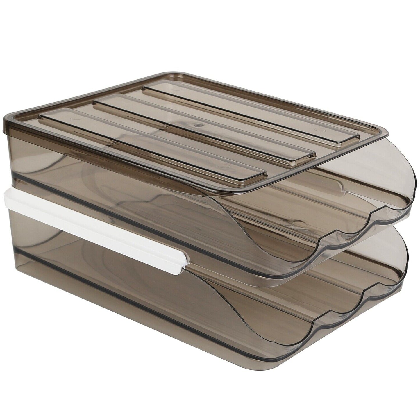 2-Layer Automatic Rolling Egg Holder Storage Box for Fridge Egg Container Tray