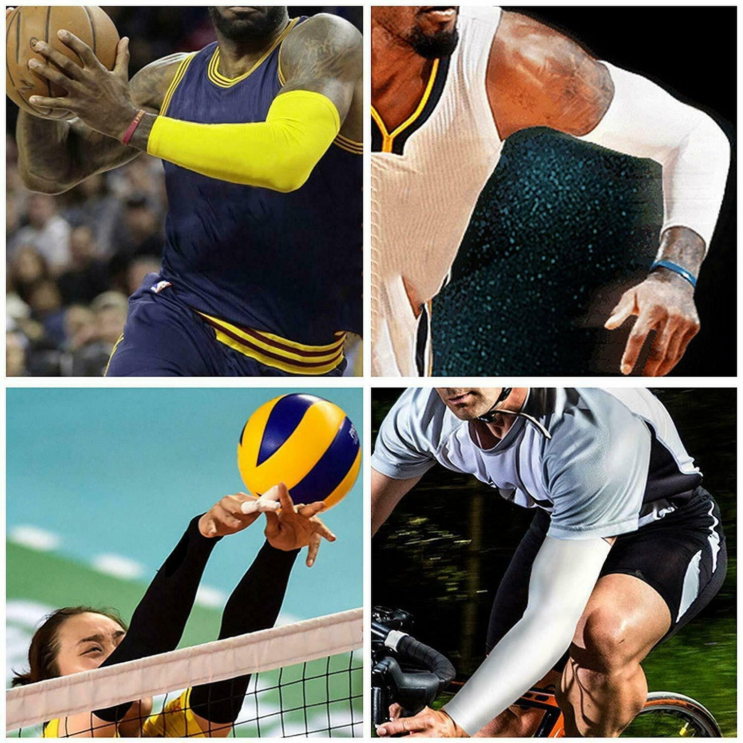 Cooling Arm Sleeves UV Sun Protection, Sweat-Wicking, Breathable Compression for Sports, Cycling, Golf, Hiking & Outdoor Activities – 5 Pairs