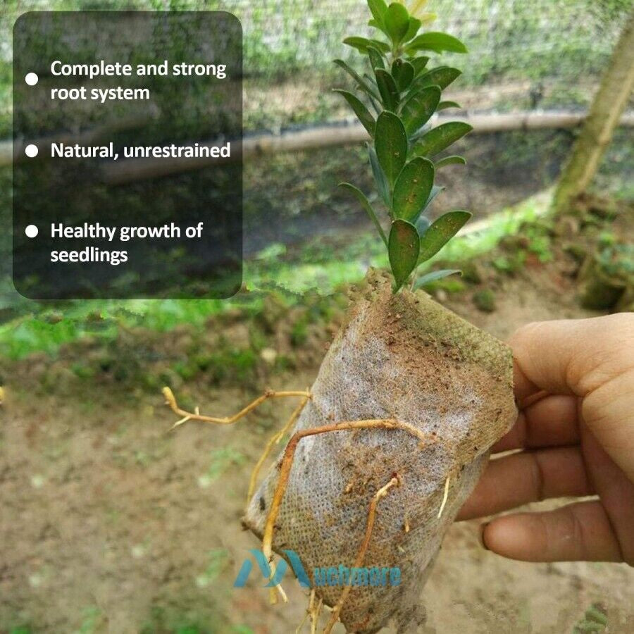 200/400X Plant Grow Nursery Bag Biodegradable Non-Woven Fabric Seed Starters Pot