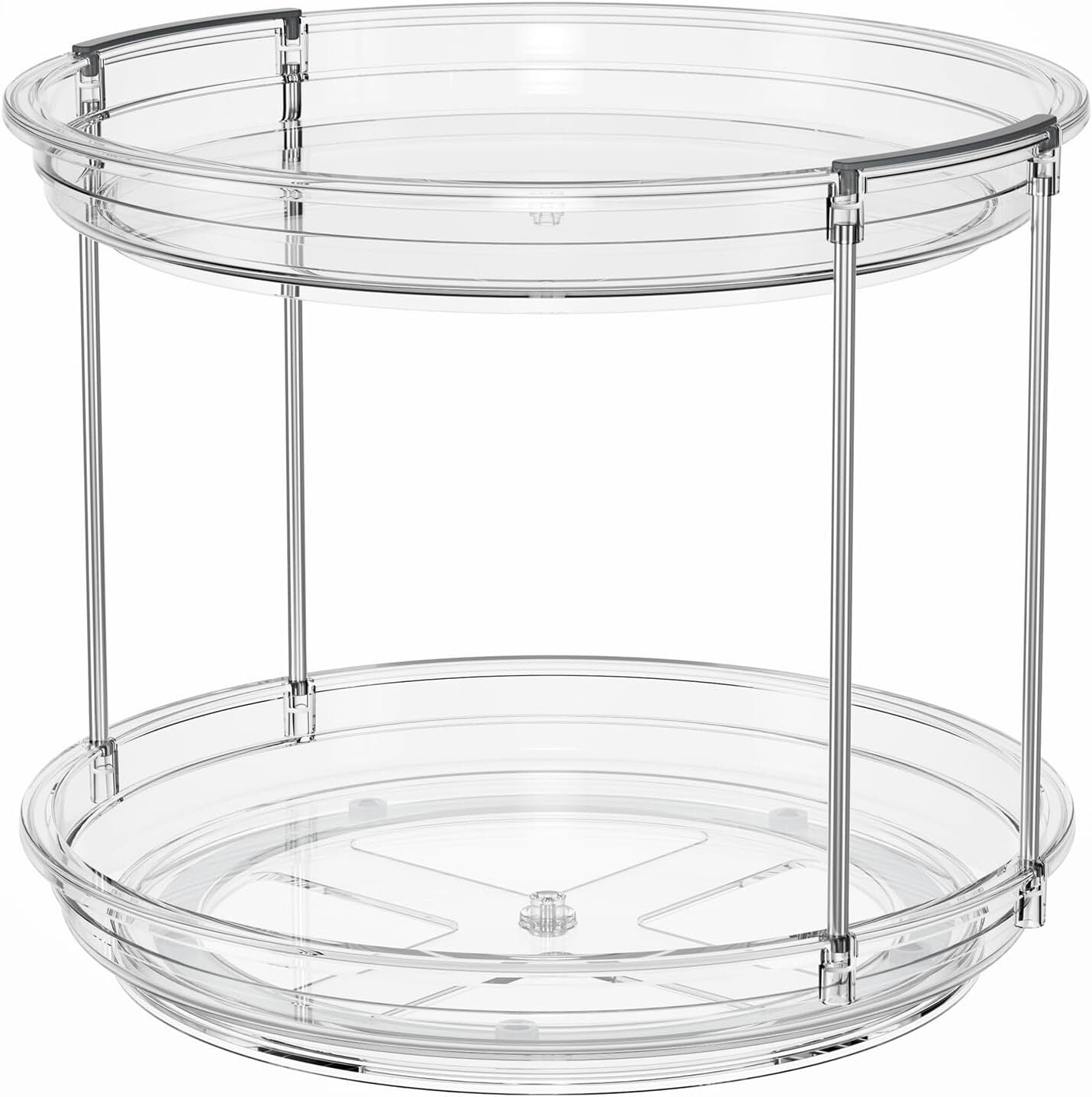 2 Tier 9-Inch Lazy Susan 360° Turnable Spice Storage Organizer Kitchen Cabinet