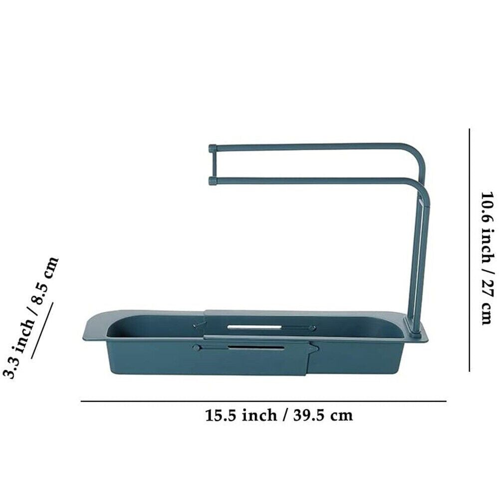 Sink Rack Telescopic Holder Expandable Storage Drain Kitchen Shelf Sponge Basket