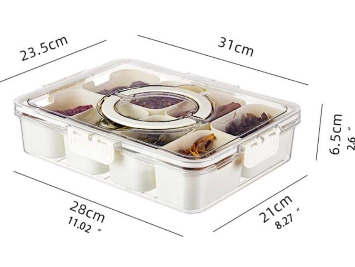 veggie tray, Snack Container with Removable Cups – Portable, Airtight & Stackable for Snacks, Charcuterie, Fruits, Meal Prep & Pantry Organization