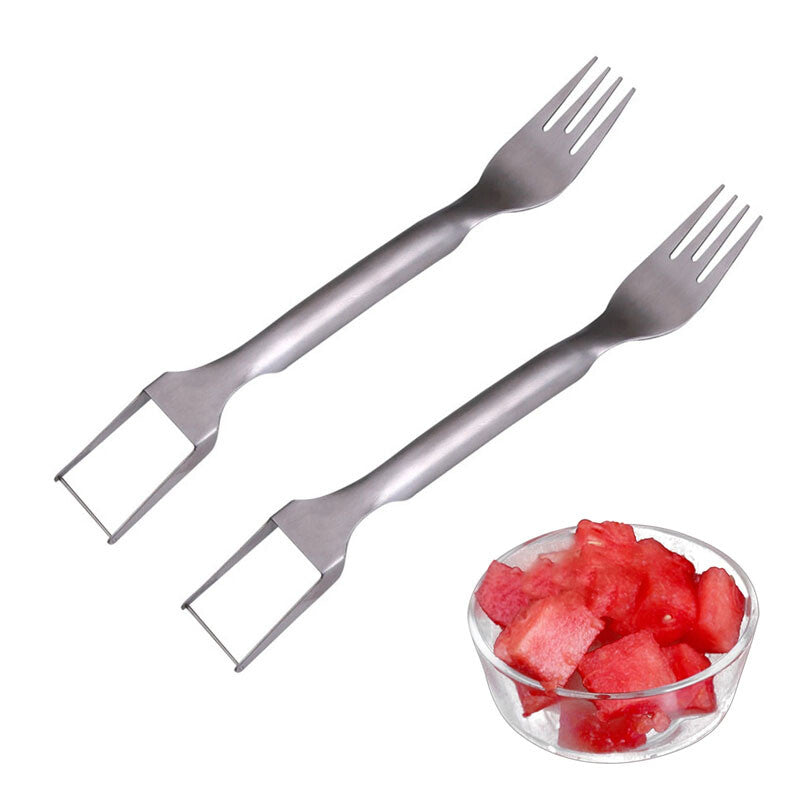 3/1 Watermelon Slicer Cutter,2-In-1 Fork Stainless Steel Fruit Cutting Artifact