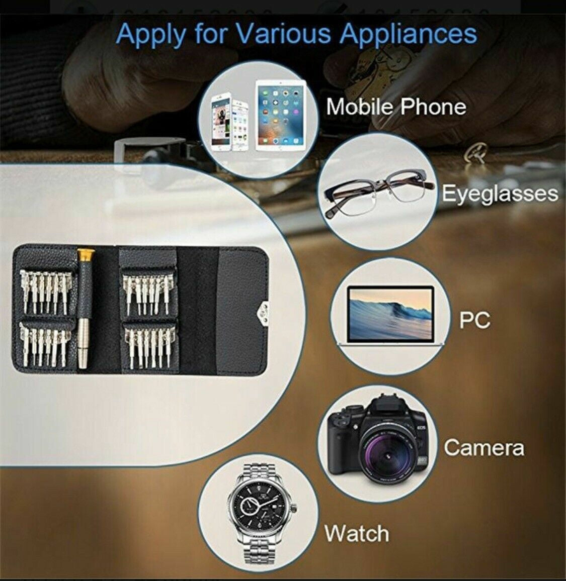 Watchmakers Professional Eyeglasses Watch Screwdriver Precision Repair Tools Set