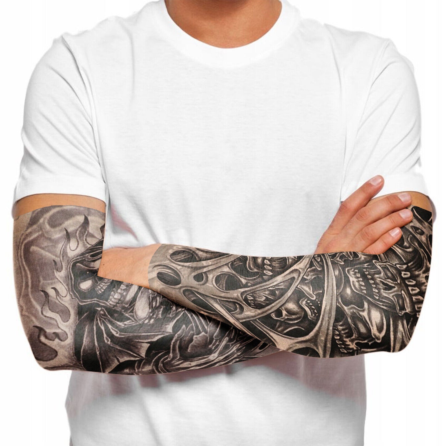 10/5Pcs Tattoo Cooling Arm Sleeves Cover Basketball Golf Sport UV Sun Protection