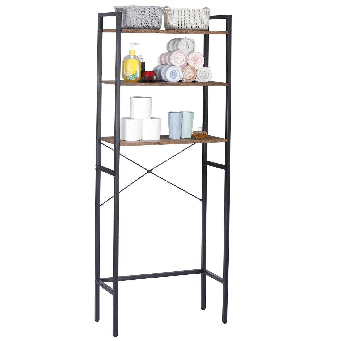 3-Tier Bathroom Storage Shelf over Toilet Rack Organizer Freestanding Shelving