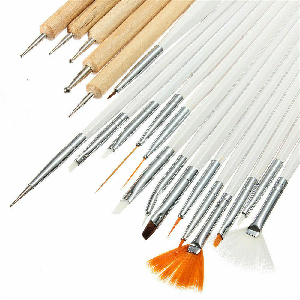 27 Pcs Nail Art Design Set Dotting Painting Drawing Polish Brush Pen Tool Kit US