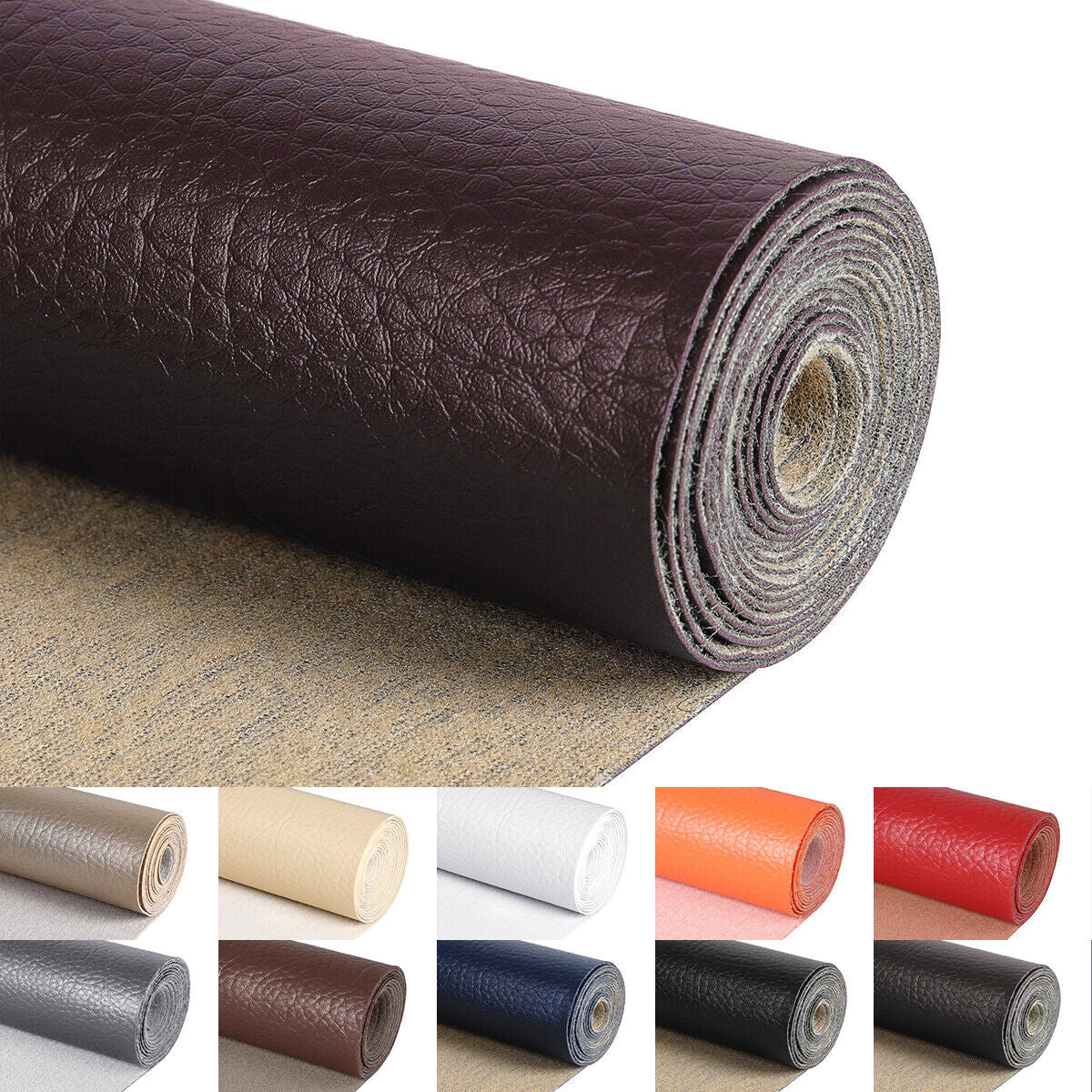 Vinyl Leather Fabric Upholstery Material–Faux Waterproof for Auto, Marine, Crafts, Sewing, DIY Projects & Home Decor 5 Yards 54" Wide