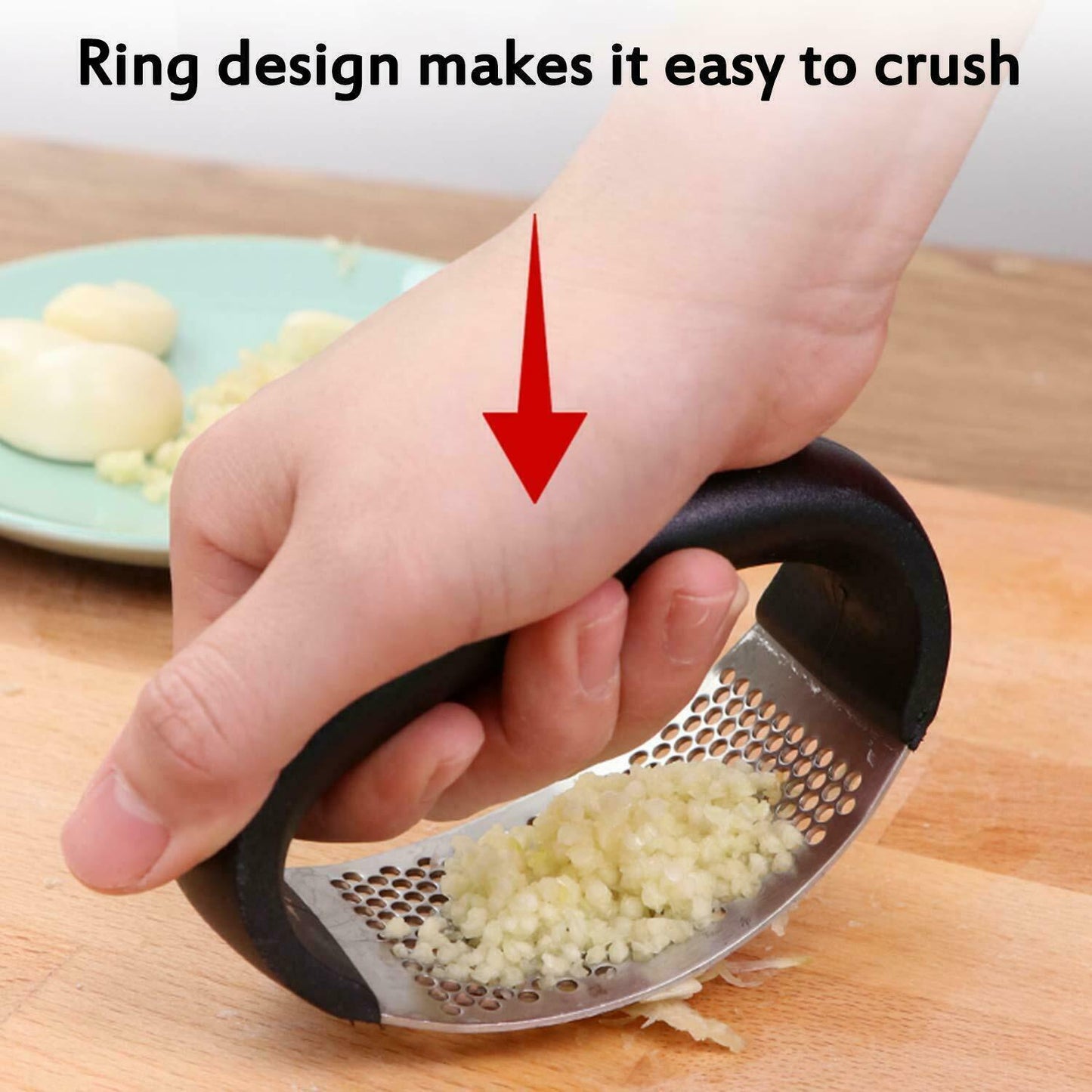 Garlic Press Crusher Mincer Chopper Peeler Squeeze Ginger Cutter Stainless Steel
