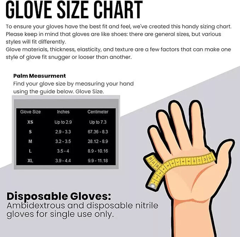 5 Mil Nitrile Black Disposable Exam/Medical Cleaning Gloves Powder Latex Free