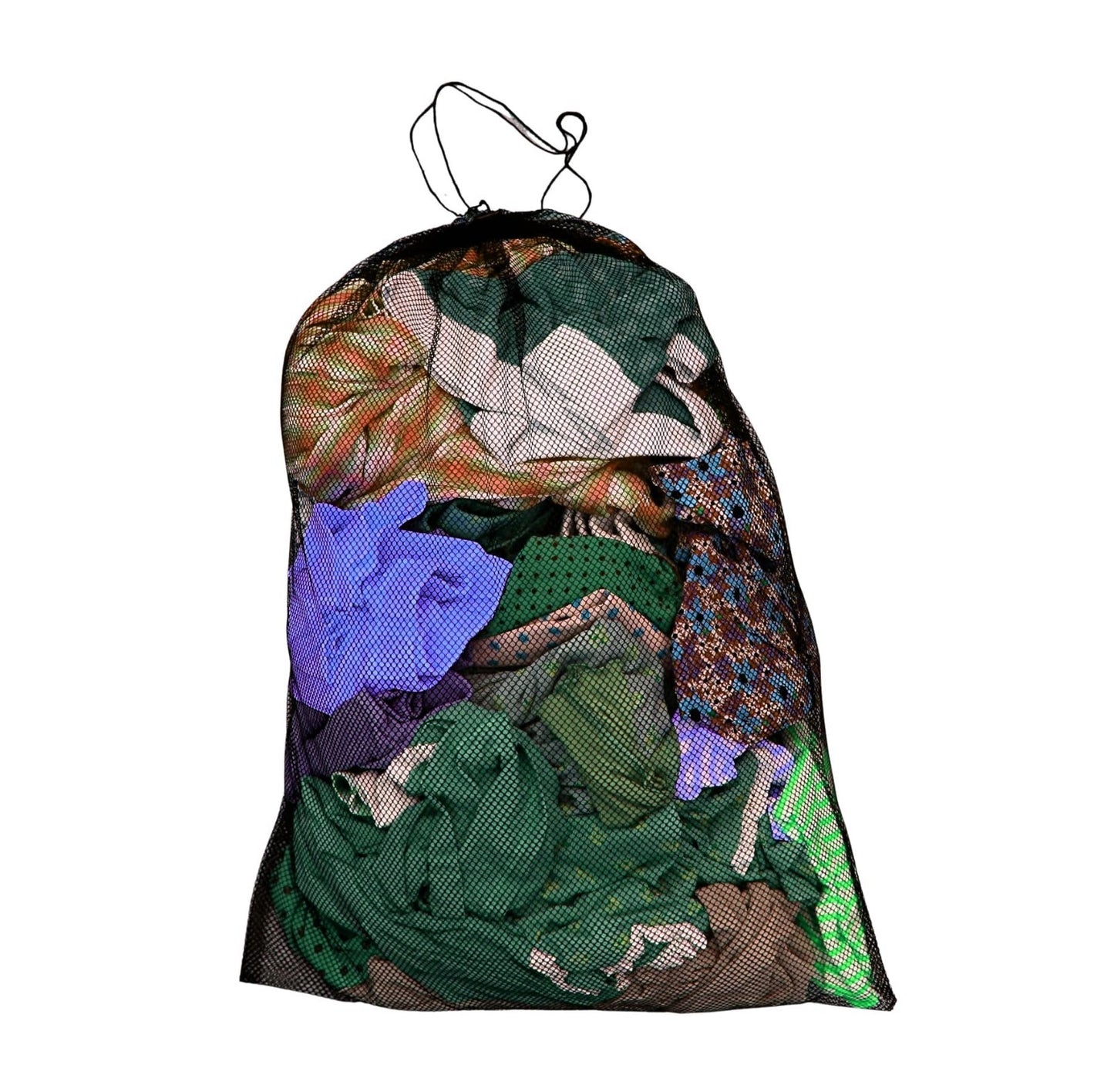 2-Pack Black Mesh Laundry Bags – Drawstring, Multi-Purpose for Toys & Sports