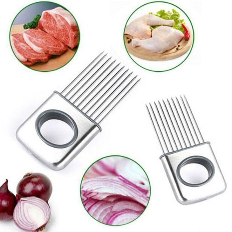 Onion Holder for Slicing, Lemon Slicer Onion Cutter for Slicing, Vegetable Cutter for Potato and Tomato, Avocados, Eggs, Food Slicer Assistant Tool