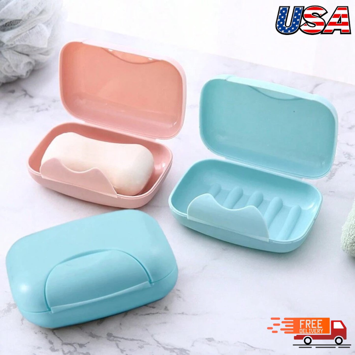 2Pcs Soap Box Holder, Portable Plastic Travel Case – Leak-Proof Soap Dish for Bathroom & Shower, Compact & Durable Travel Accessory for Home & On-the-Go!