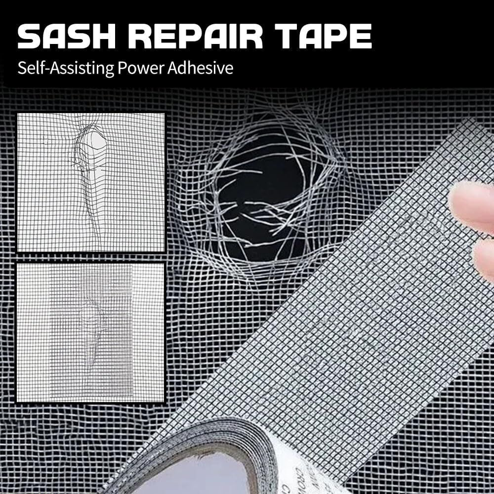 Strong Adhesive Screen Repair Tape - Easy DIY Fix for Window & Door Screens, Mesh, Tents & More | Durable Fiberglass, Waterproof, Cut to Any Size