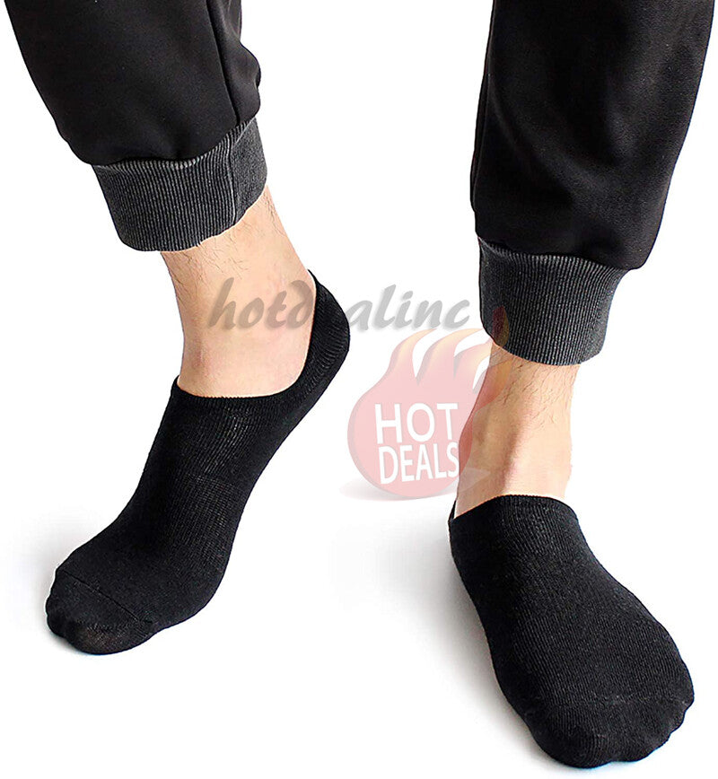 3/6/12 Pairs Men No-Show Socks Low Cut Black/White/Gr