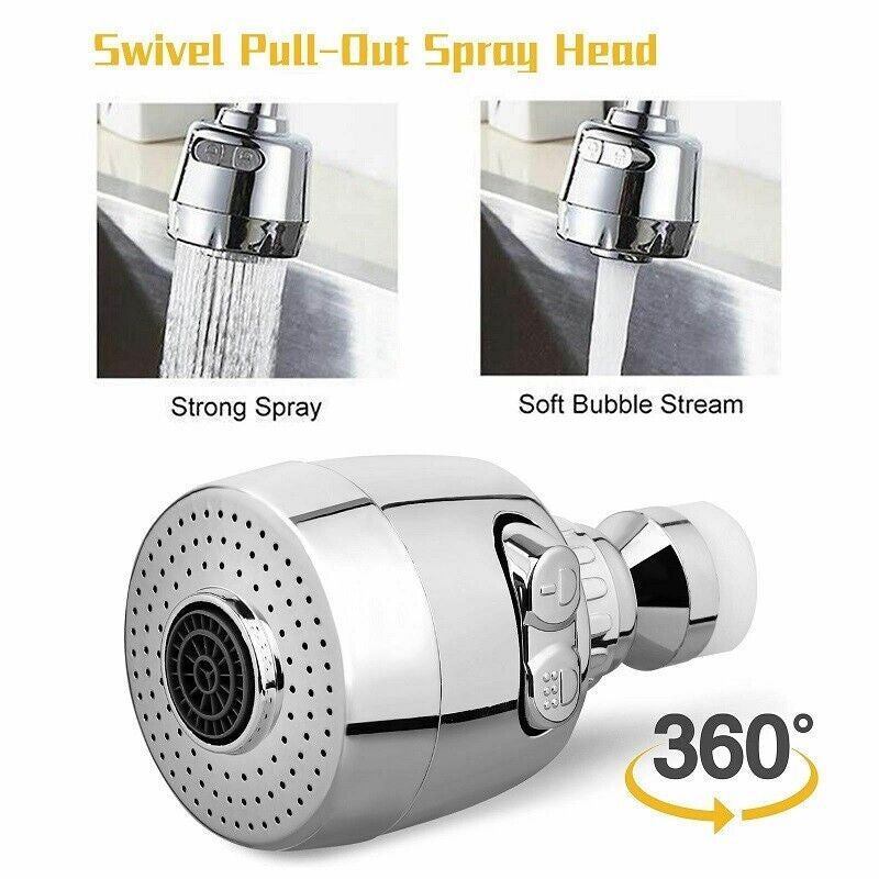 2 X Rotating 360° Faucet Movable Kitchen Tap Head Water Saving Nozzle Sprayer