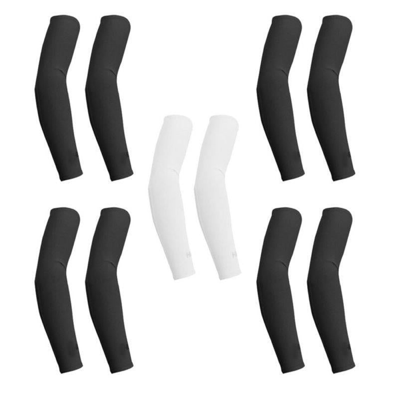 Cooling Arm Sleeves UV Sun Protection, Sweat-Wicking, Breathable Compression for Sports, Cycling, Golf, Hiking & Outdoor Activities – 5 Pairs